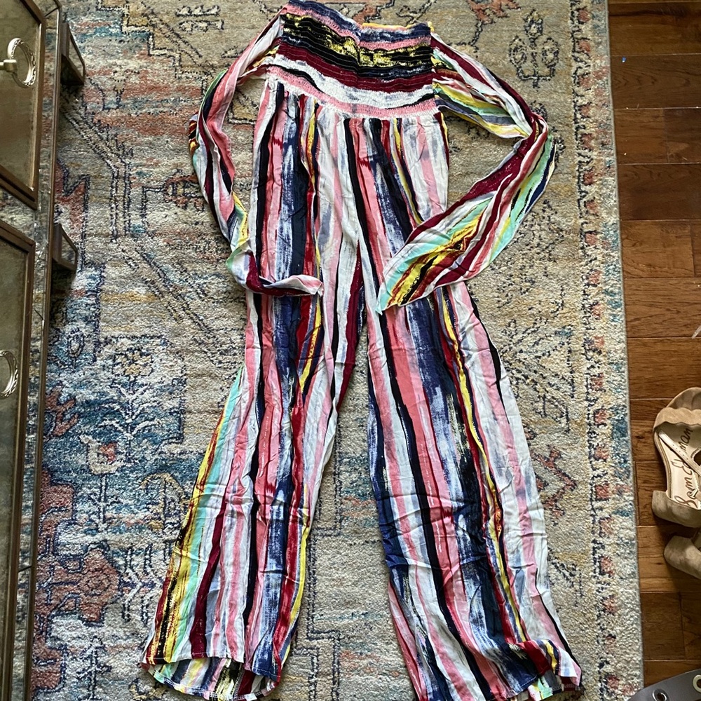 Stripped Long Sleeve Romper